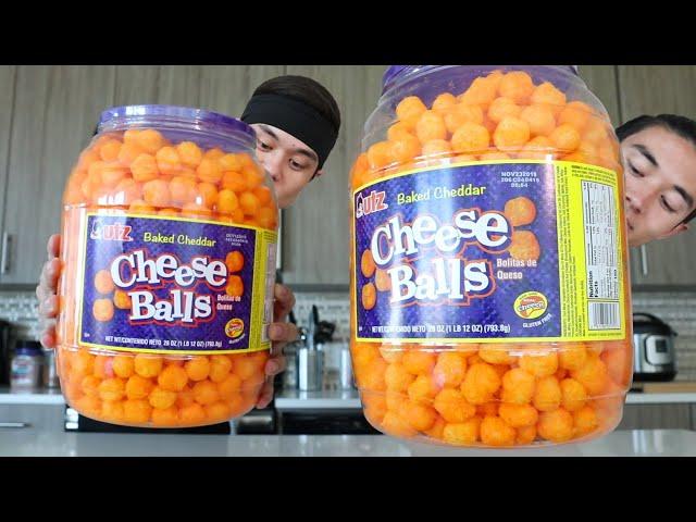 Double CHEESE BALL BARREL Challenge!! (ft. Morgan)