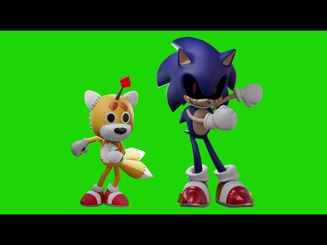 SONIC.EXE and TAILS DOLL dancing meme green screen + DOWNLOAD