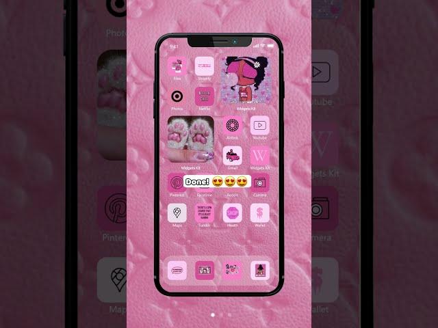 iOS 15 Home Screen idea Aesthetic themes Pink, Girly, Fashion, app icons, Widgets & Wallpapers