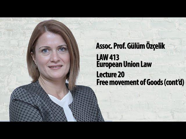 European Union Law - Lec 20 - Free movement of Goods (cont'd)