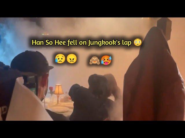 Jungkook "Seven" MV Behind The Scenes|| Han So Hee fell on Jungkook's lap 
