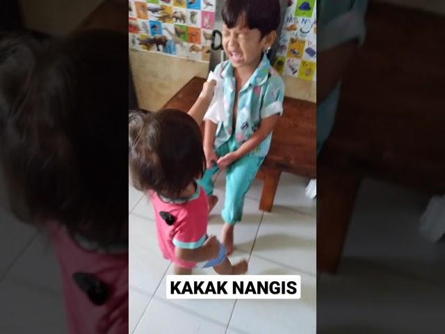 Kakak nangis. Adik jadi sedih