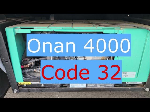 Onan 4000 RV Generator, Code 32. $5000 Dealer Estimate!