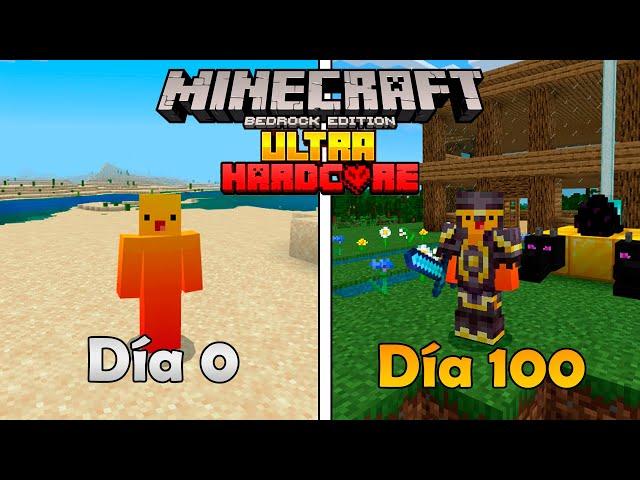 Sobreviví 100 Días en MINECRAFT ULTRA HARDCORE BEDROCK