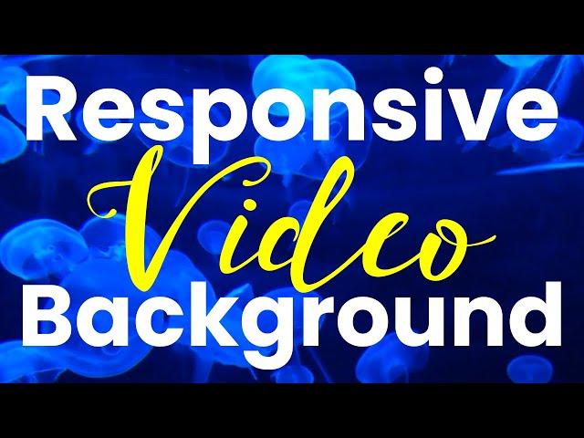 CSS Responsive Video Background Tutorial - How to code a header with a video as background