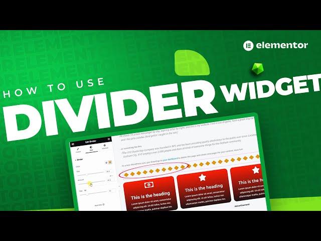 How to Use Stylish Divider Widget in Elementor | Elementor Tutorials 2024