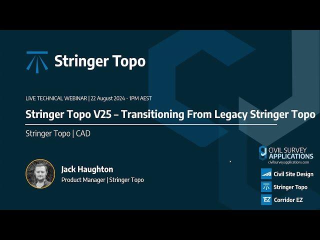 Webinar | Transitioning from Legacy Stringer Topo (BricsCAD & AutoCAD)