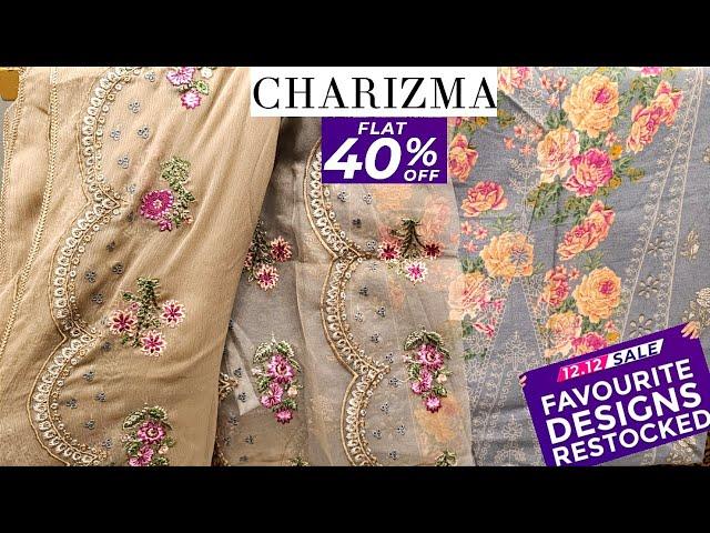 Charizma Unstitched Sale Flat 40% OffCharizma Lawn Collection Sale 2024