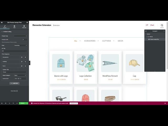 WooCommerce Isotope filter for Elementor