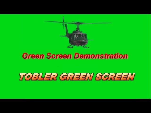 Green Screen Demonstration TOBLER GREEN SCREEN----helicopter flying out of green screen