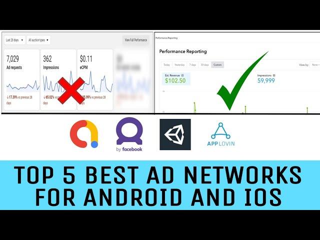 Top 5 Best Ad Networks for Android IOS Apps | Admob Adlimit problem solve | Facebook Unity Applovin