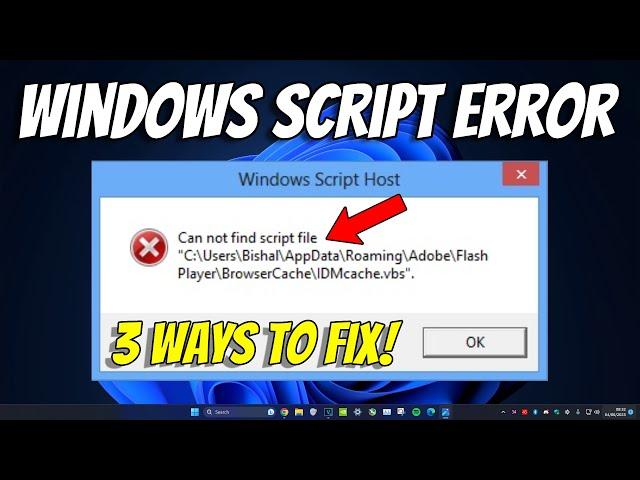 Fix Windows Script Host Error In Windows 11 | How To Solve windows script host On Windows 11/10