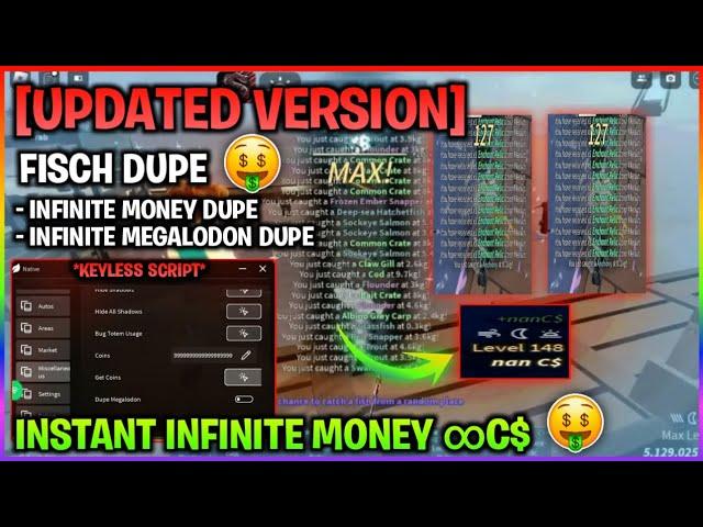 [UPD] Fisch Script PASTEBIN *DUPE MONEY* | Infinite Coin Dupe & Not Visual | AUTO FARM | Mobile & PC