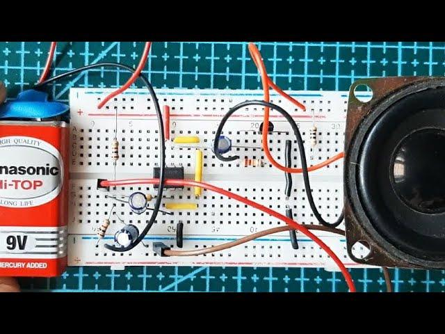 Simple Audio Amplifier with LM741 Op-amp | Electronics project wth op-amp