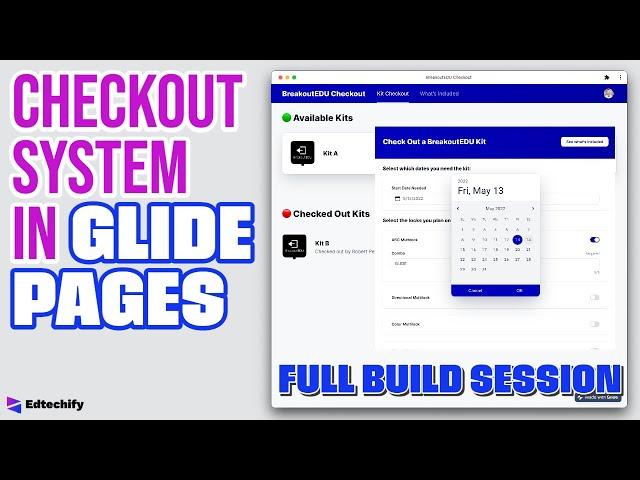 Glide: FULL BUILD — Check In / Check Out System in GLIDE PAGES