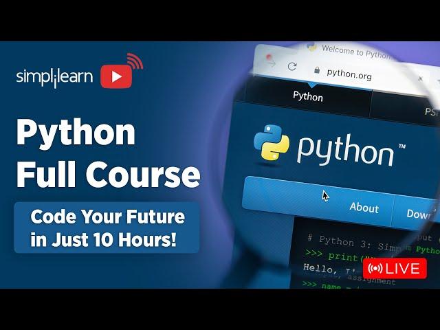  Python Full Course | Python Programming Training On LIVE | Python | 2024 | Simplilearn