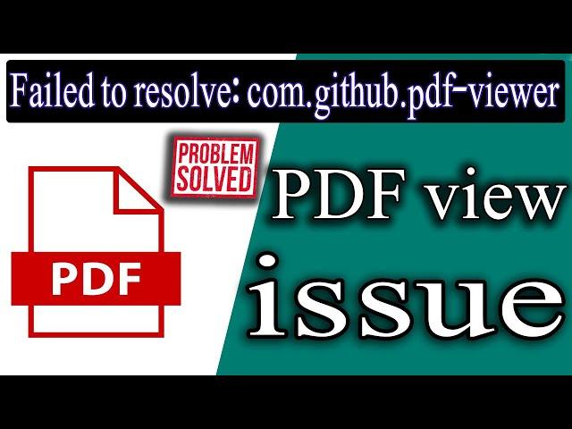 Failed to resolve: com.github.barteksc:android-pdf-viewer |  android studio gradle problem