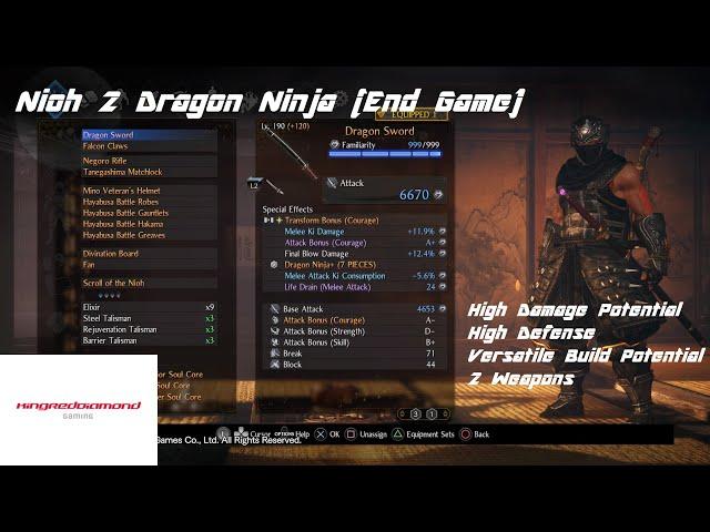 Nioh 2 Dragon Ninja Build (End Game)