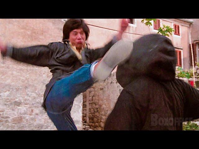 Jackie Chan VS 10 Monks and 6 bikes | Armour of God | CLIP