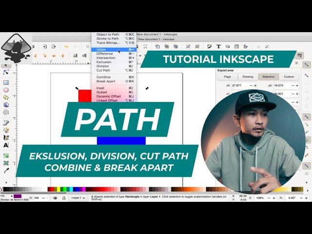 Tutorial inkscape | Path ekslusion, division, cut path, combine & break apart