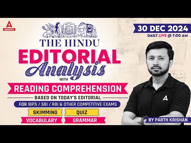 Editorial Analysis | 30 December 2024 | Vocab, Grammar, Reading, Skimming | By Parth Sir