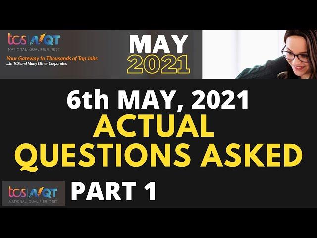 TCS NQT 2021 - ACTUAL Aptitude Questions with Solutions Asked on 06.05.2021 (Part 1) - 2451 - 2460