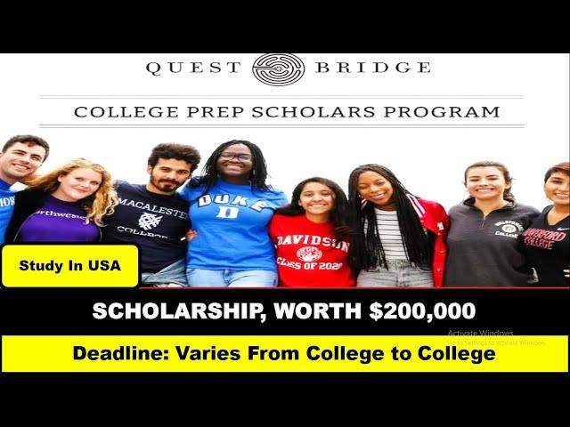 Questbridge scholarship 2023 | Scholarship worth $200,000 | Application Process | Study in USA