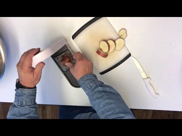 Chopping potatoes to freeze dry