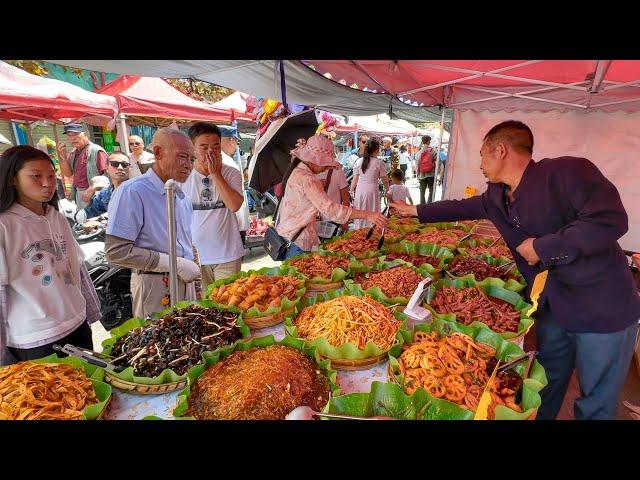 Historic Market in Yunnan, China: Authentic Food, Bustling, Hardworking Vendors, Hub of Tradition