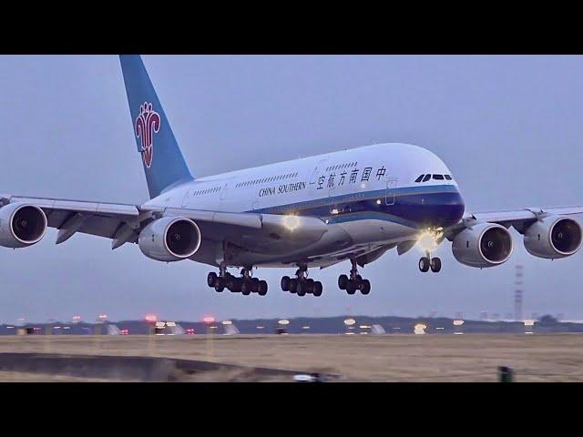 120 planes in 1 hour ! Paris CDG Airport Plane Spotting Close up big airplane, Heavy landing
