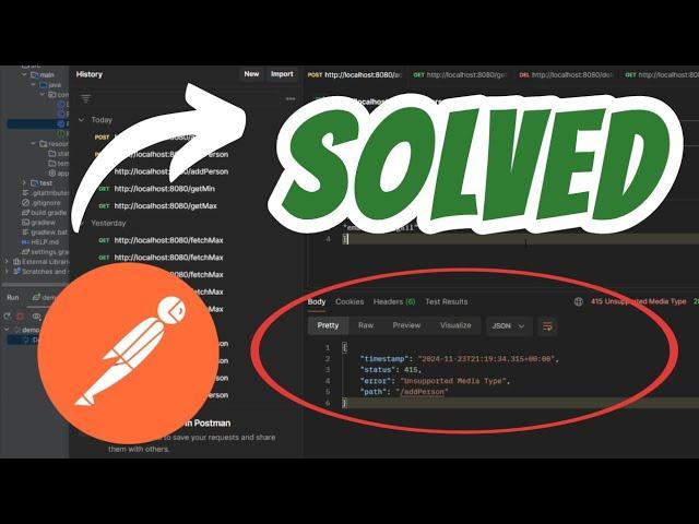 Unsupported Media Type Error status 415 Rest API Postman SOLVED