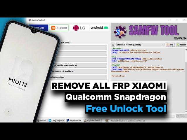 NEW FREE Tool One Click Remove FRP and Mi Account All Xiaomi Qualcomm New SamFw Latest Tool 2023