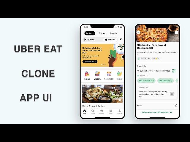 Flutter UI - UberEats Clone App UI - Part I - Speed Code