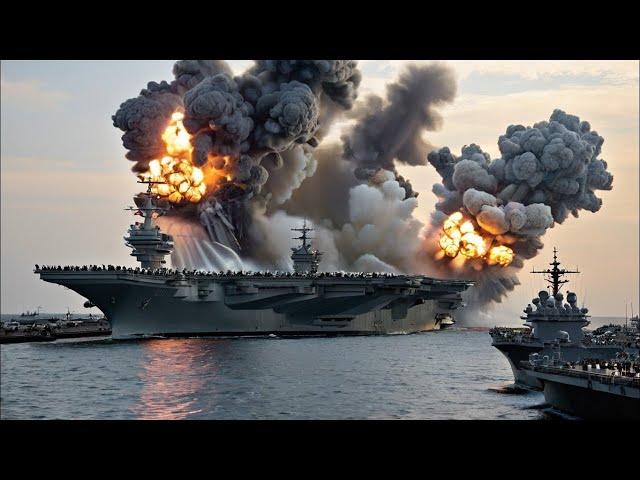 13 Minutes Ago! aircraft carrier carrying 900 tons of Russian war equipment, bombarded by Ukraine