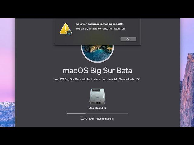 An Error Occurred Installing macOS