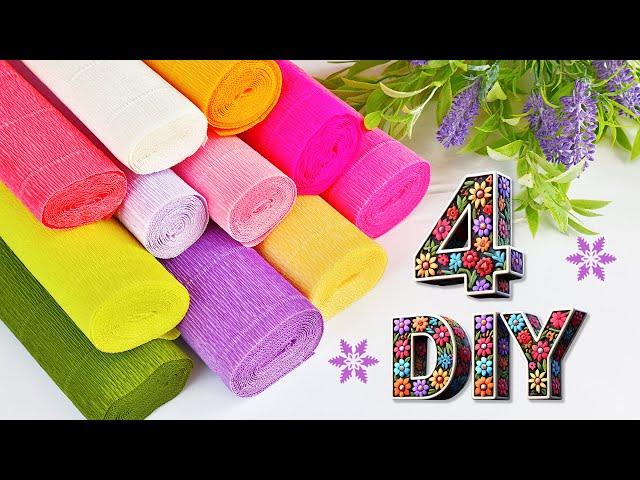 Beauty! 4 IDEAS Crepe Paper Decorations  Paper Flower DIY