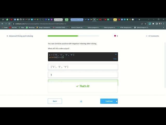 60 Advanced Slicing and Indexing | Introduction to Python | Sololearn