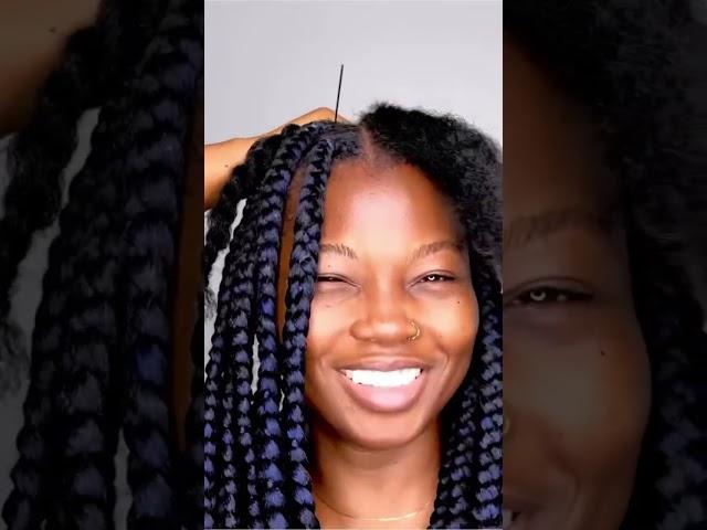 How To Do Large Knotless Long Braids #boxbraids #howto #protectivestyles #naturalhair #4chair #blue