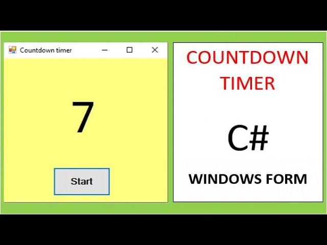 How to make a Countdown Timer C#.NET | C# Tutorial