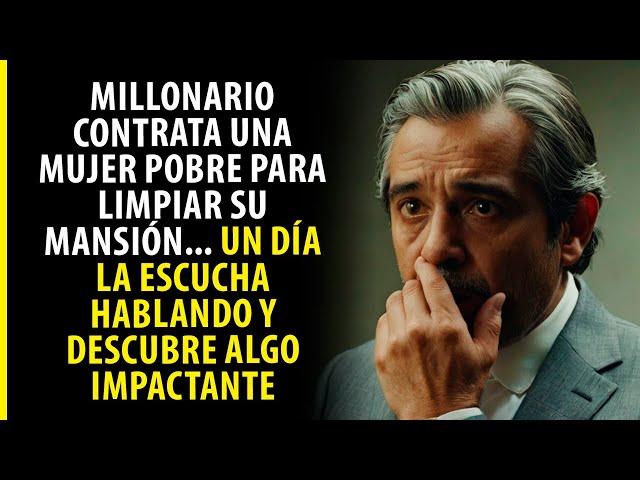 MILLONARIO CONTRATA UNA MUJER POBRE PARA LIMPIAR SU MANSIÓN... UN DÍA LA ESCUCHA HABLANDO Y...