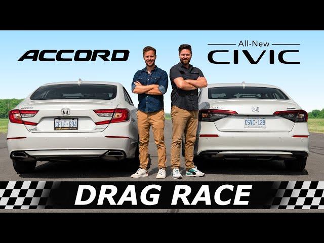 2022 Honda Civic vs Honda Accord 1.5T // DRAG & ROLL RACE