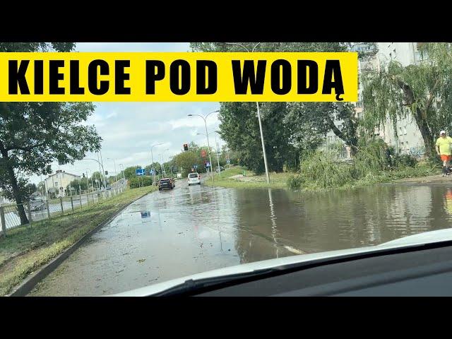 Nawałnica nad Kielcami - Kielce pod woda po burzy