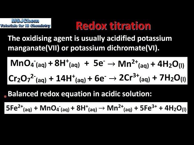 9.1 Redox titration (SL)