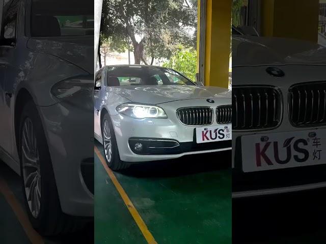 BMW 5 Series upgrade with KUS 4 Bi-led projector lens, let's have a look at its performance.