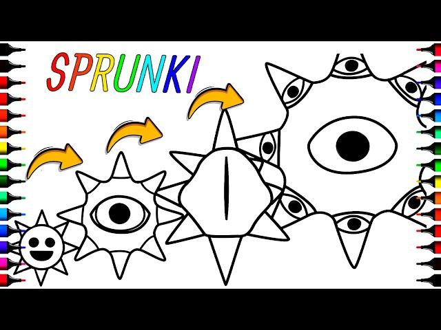 SPRUNKI New Coloring Pages / How to Color NEW EVOLUTION OF Mr. SUN SPRUNKI / NCS MUSIC