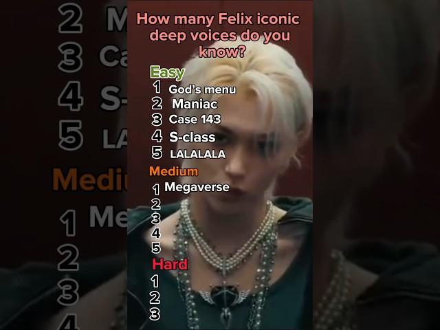 How many Felix deep voice lines do you know? #straykids #stay #skz #kpop stray kids fan test #felix