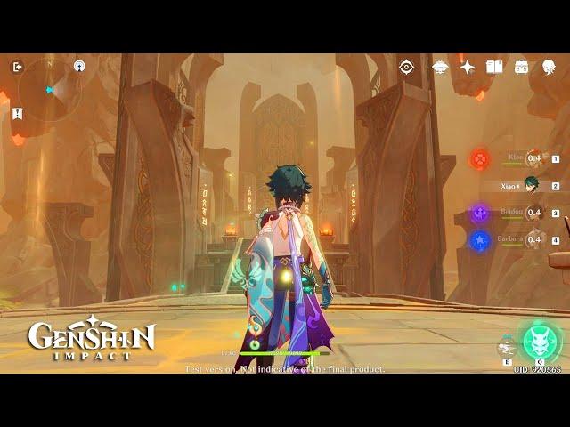 Genshin Impact - Klee Xiao Beidou Level 80 Dungeon Gameplay vs Elemental Effect Show