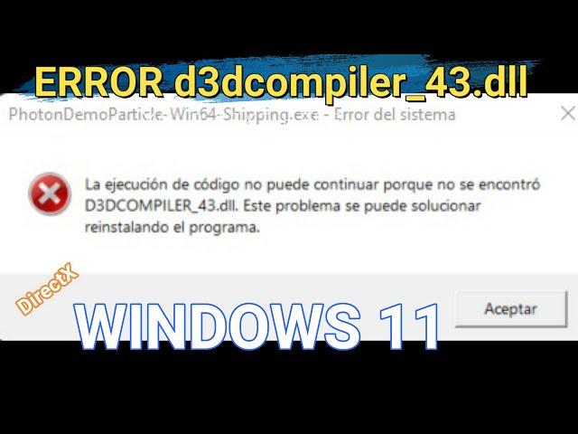 𝐒𝐎𝐋𝐔𝐂𝐈𝐎𝐍𝐀𝐃𝐎 ERROR d3dcompiler_43.dll #WINDOWS