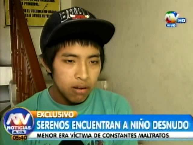 Niño es encontrado desnudo por serenos