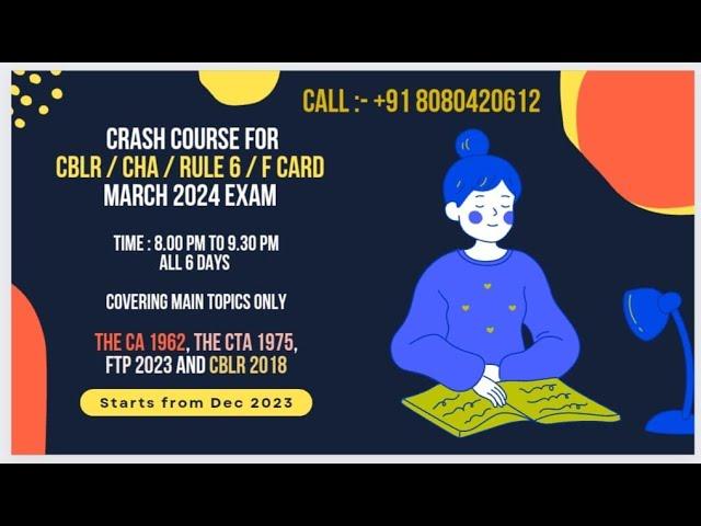 CBLR Exam 2024 I Syllabus I Exam Pattern I Crash Course I 15th Dec 2023 onwards I Call - 8080420612